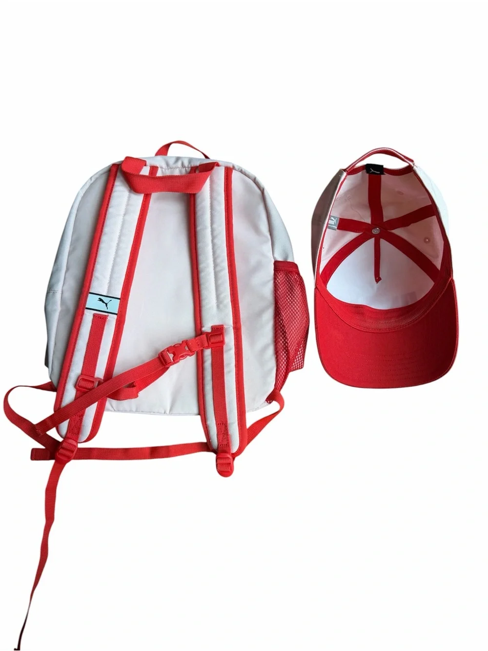 PUMA Kids White and Red Backpack & Cap Set
